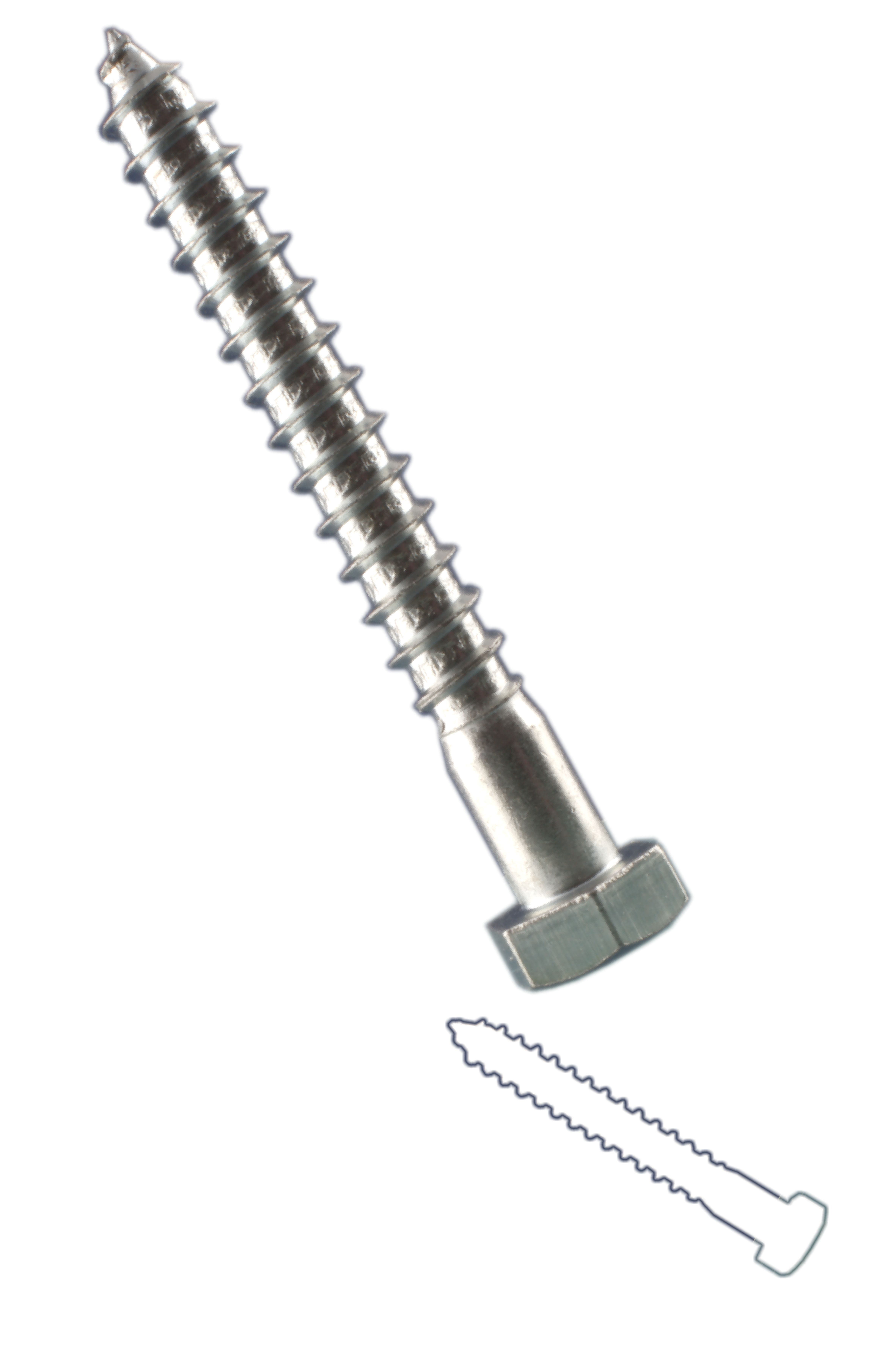 Holzschrauben 6 Kant DIN 571  12,0 x 100 verzinkt