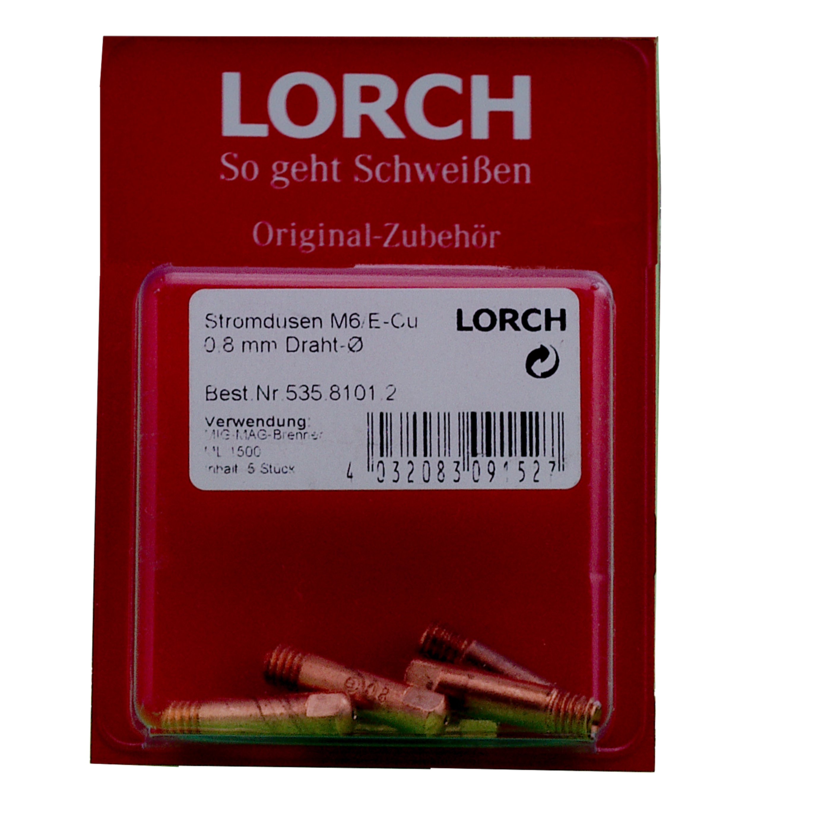 LORCH Stromdüse M6/E-Cu/ML 1500 0,8 mm 5 St.