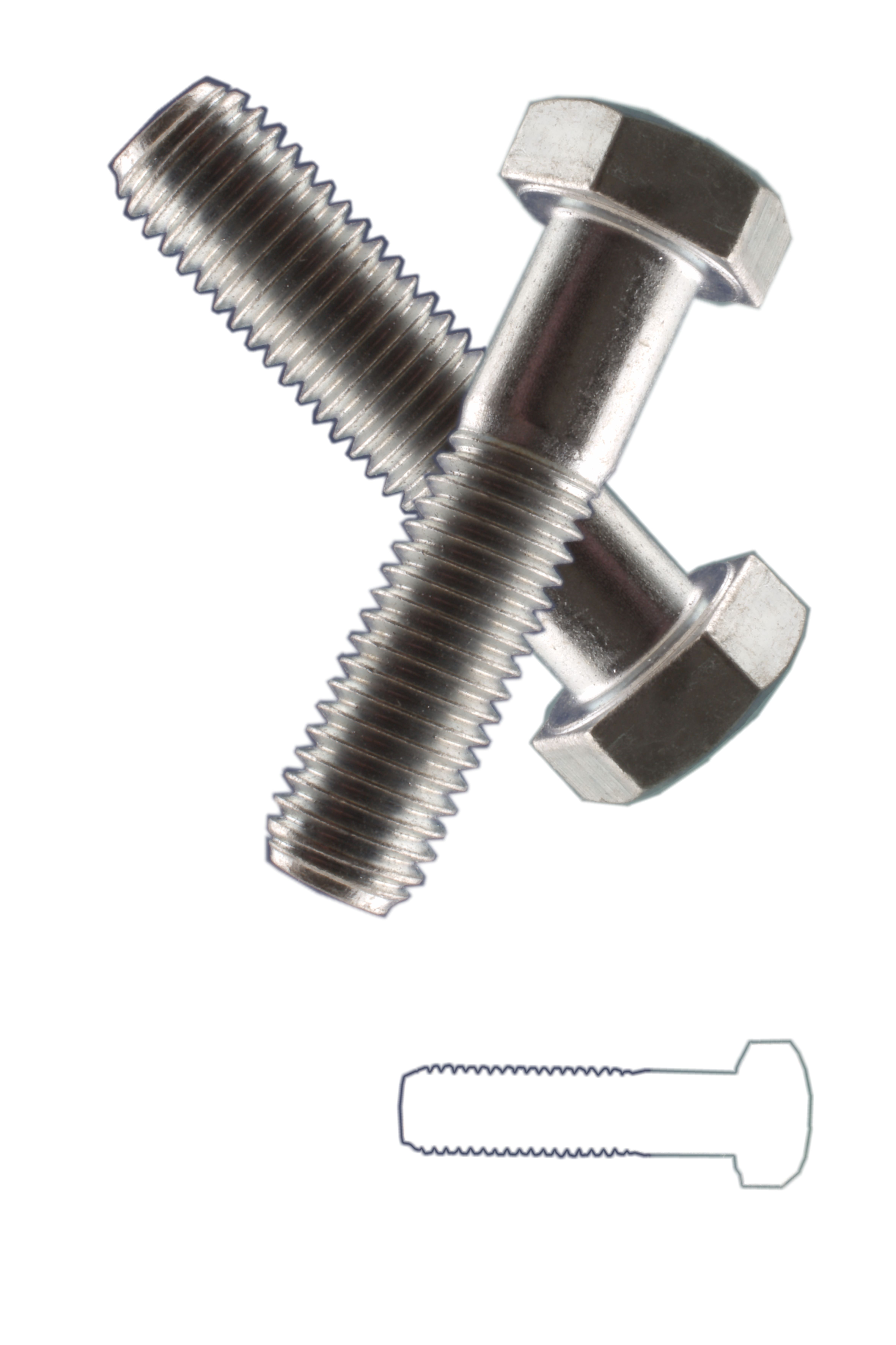 Maschinenschraube 6 Kt. DIN 931     8,0 x 130 verzinkt