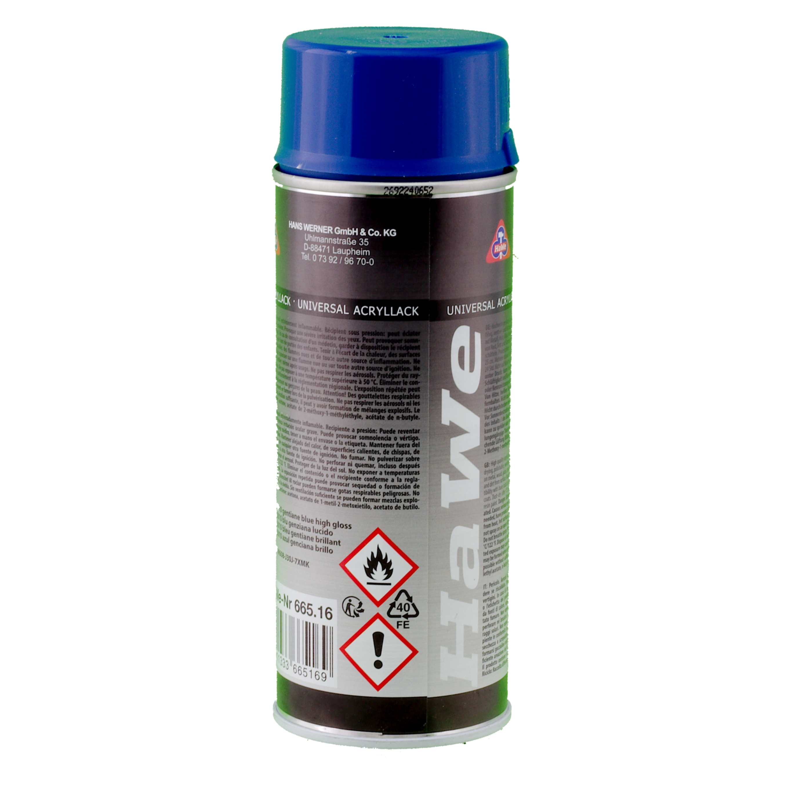 Sprühlack / Acryllack enzianblau RAL 5010 glänzend