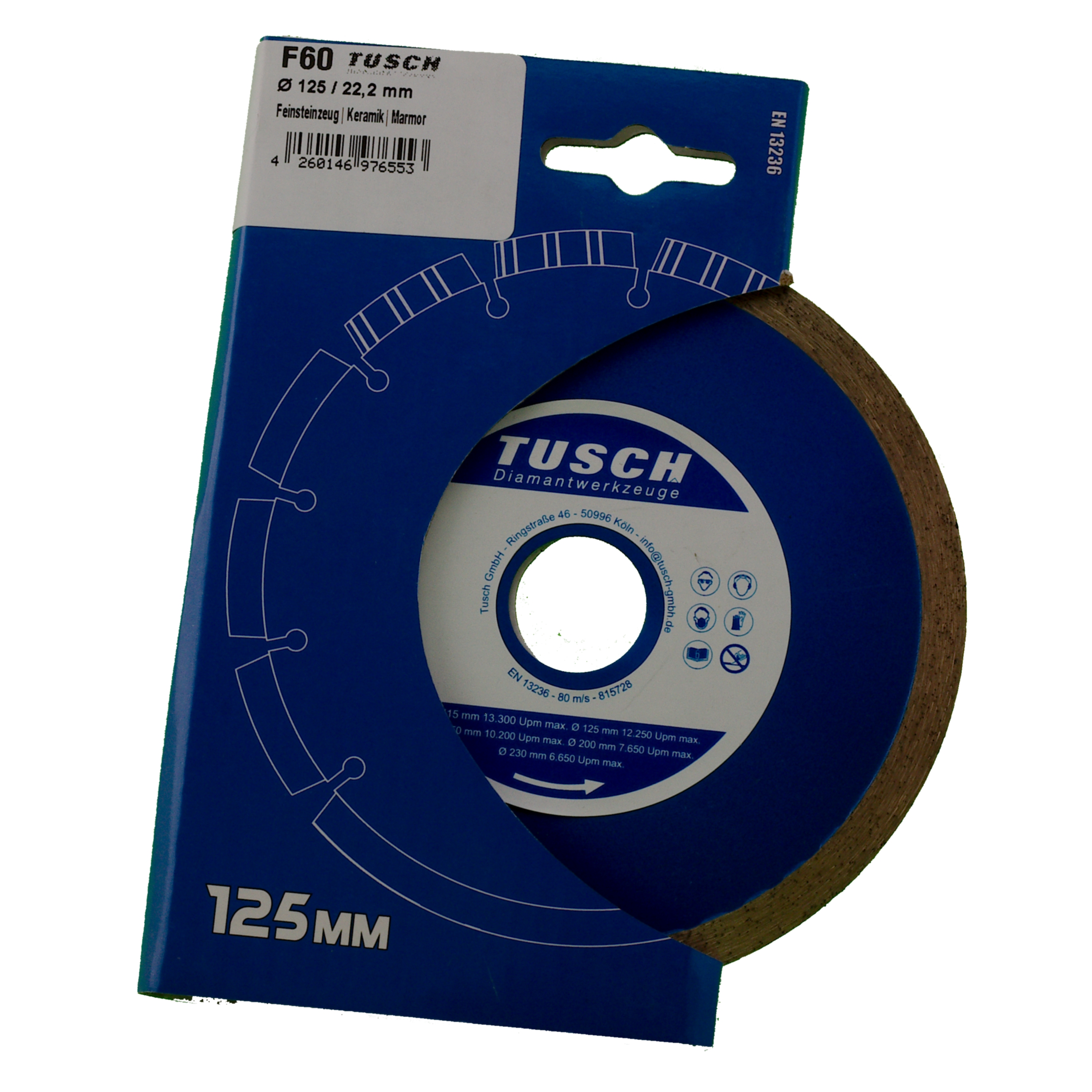 Diamanttrennscheiben F60  d 125x22,2 mm Feinstein/Keramik/Ma