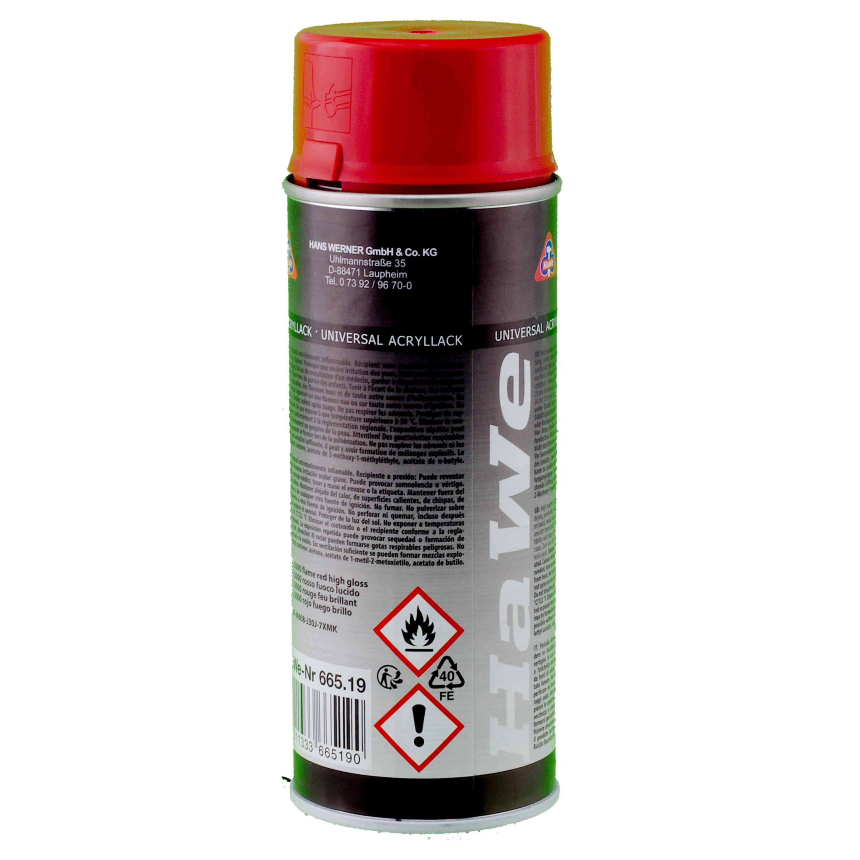 Sprühlack / Acryllack feuerrot RAL 3000 glänzend