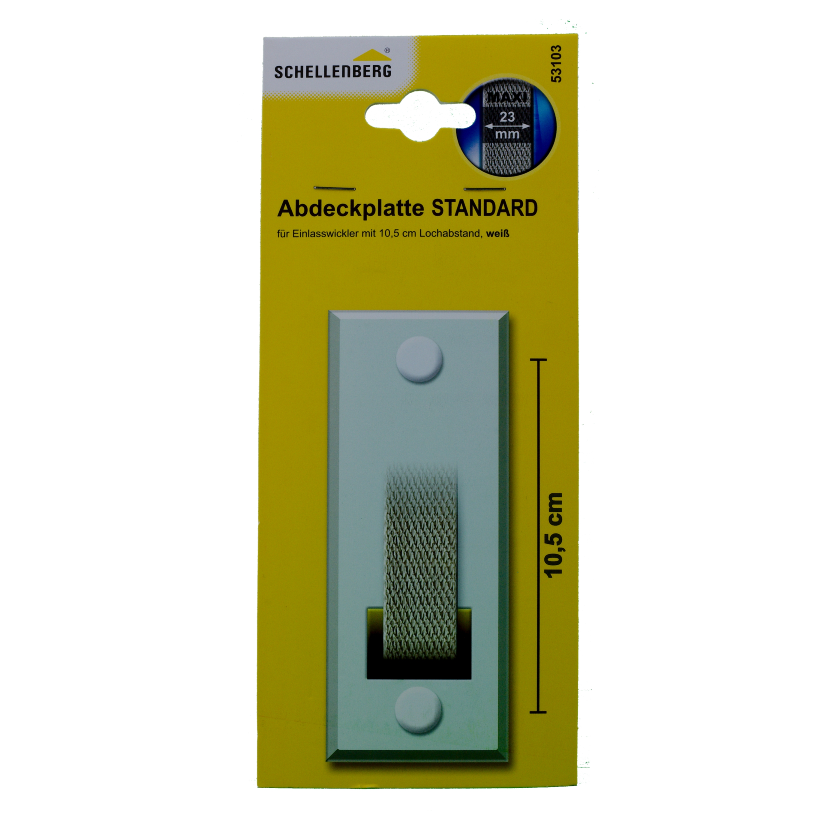 Detailansicht Abdeckplatte weiss mit 10,5 cm Lochabstand Nr. 53103