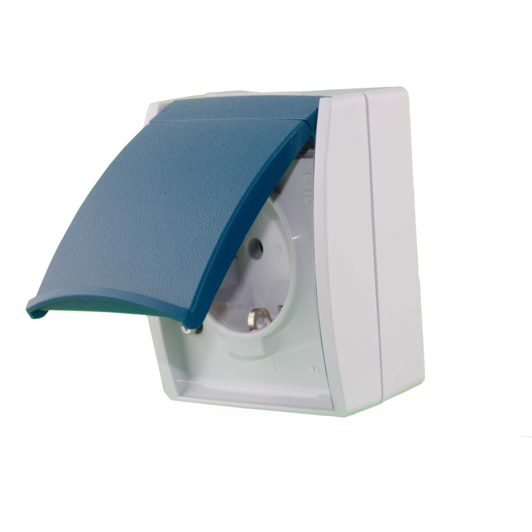 WDAP-Steckdose  1-fach  B&J  grau/blaugrün Ocean