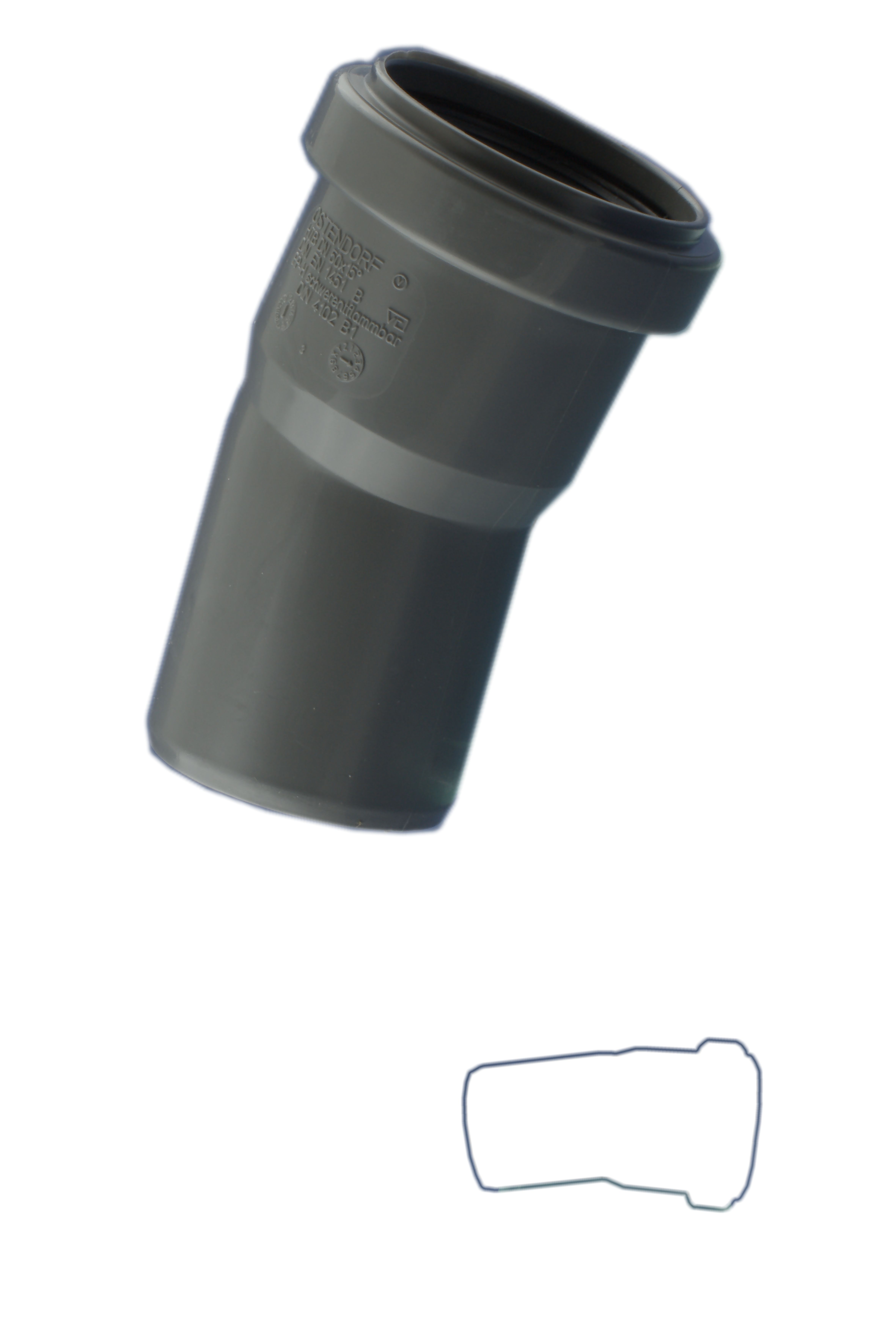 HT-Bogen DN 40 / 15°